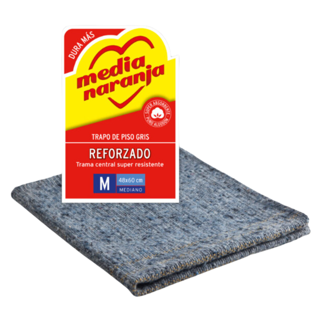 18 TRAPO CLASICO GRIS MEDIA NARANJA