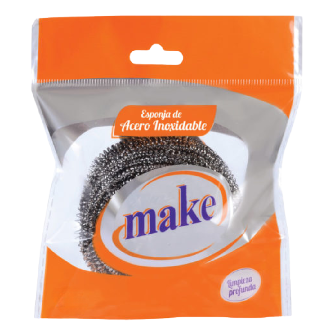 3 ESPONJA ACERO INOX. CHICA 15 GR Y GRANDE